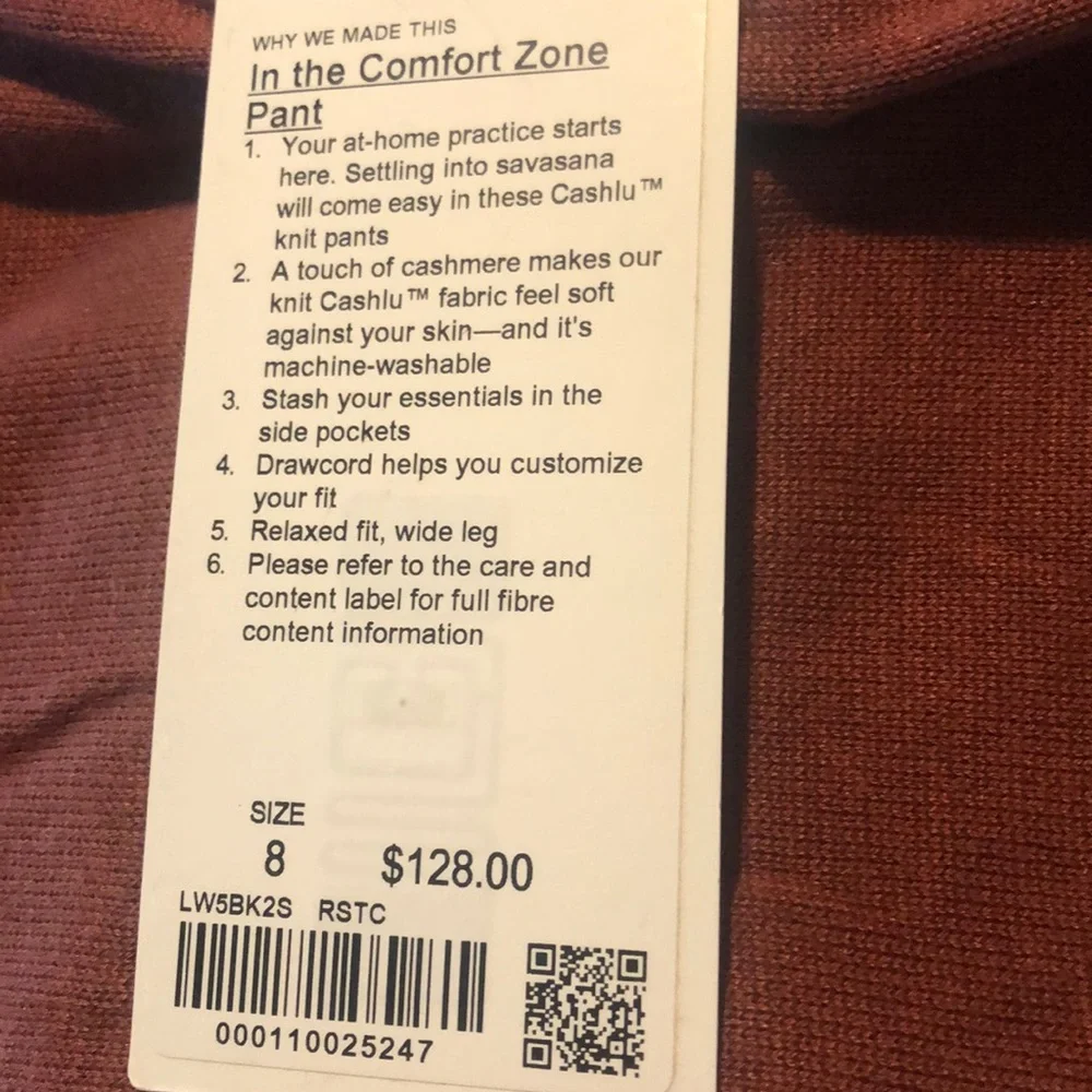 Lululemon Comfort Zone lounge Pants 10 or 8 NEW